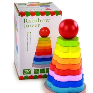 Blocs de construction de la tour arc-en-ciel pour enfants