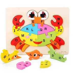 3D Wooden Alphabet Puzzle - Crab