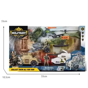 Mini Set de Véhicules et Soldats en Plastique