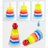 Blocs de construction de la tour arc-en-ciel pour enfants