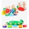 le Puzzle en Bois Crocodile et ses Blocs Géométriques