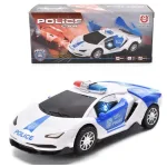 Voiture de police avec lumières et sons, et rotation à 360 degrés