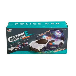 Voiture de police avec éclairage, alarme et portes ouvertes