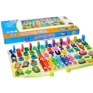 6 en 1 Nombre de bois Puzzle