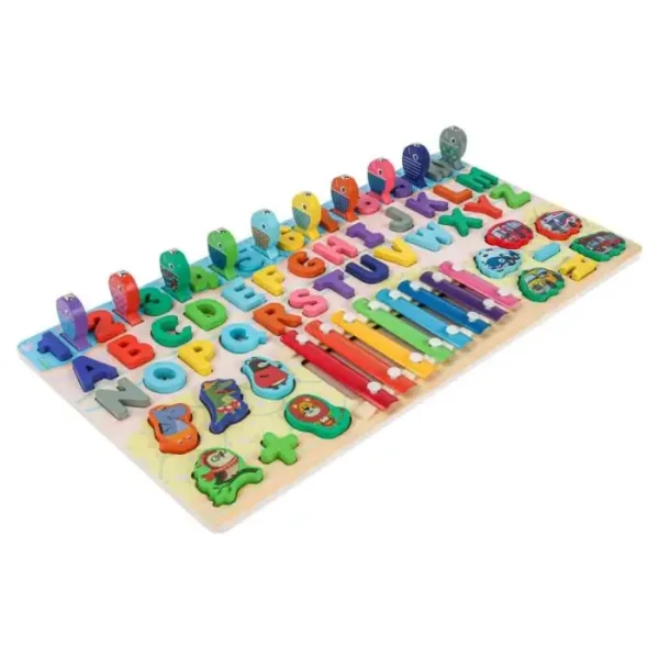 6 en 1 Nombre de bois Puzzle