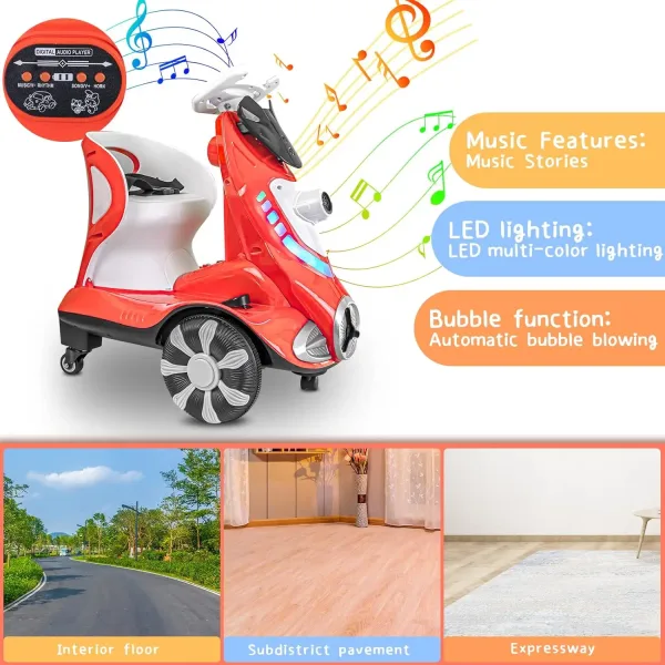 Voiture Électrique pour Enfants 6V avec Fonction Bulle Automatique