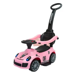 Voiture à Pédales avec Musique et Poignée Rose