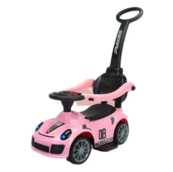 Voiture à Pédales avec Musique et Poignée Rose