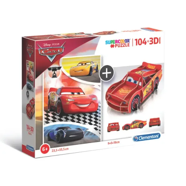 Disney Cars - 104 pcs - Puzzle 104 + 3D Model