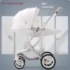 poussette bébé 3 en 1 en cuir de luxe