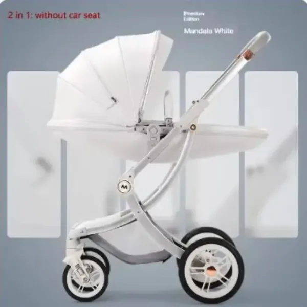 poussette bébé 3 en 1 en cuir de luxe